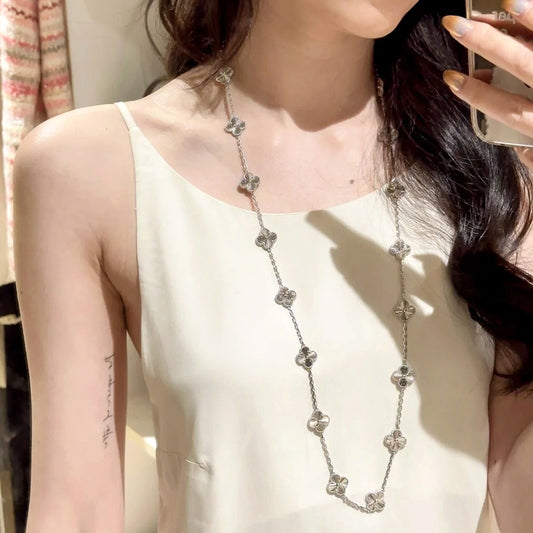 Yumato S925 sterling silver 20 flowers lucky necklace