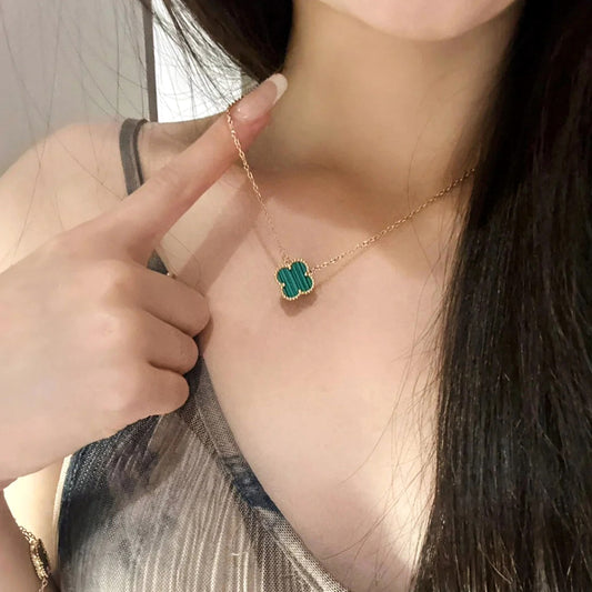 Yumato S925 sterling silver Malachite lucky necklace