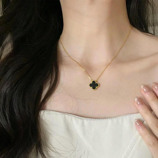 Yumato S925 sterling silver Onyx lucky necklace