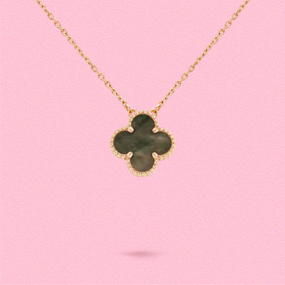 Yumato S925 sterling silver Grey shell lucky necklace