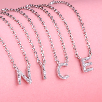 Yumato S925 Sterling Silver 26 Letter Style Fashion Pendant Gifts for yourself, girl, lover,friend N08