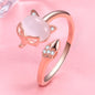 Yumato S925 Sterling Silver Opening Ring fox style design Special Gifts for yourself, girl, lover,friend R23