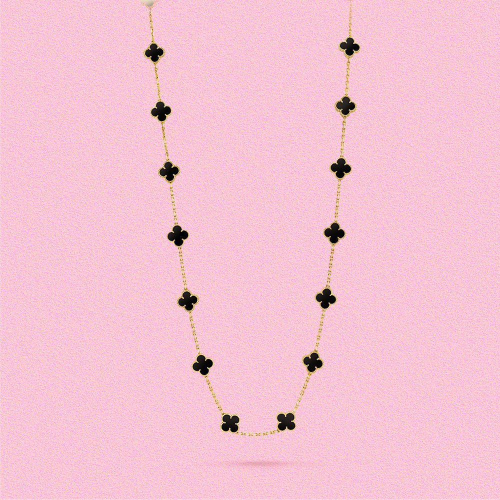 Yumato S925 sterling silver 20 flowers lucky necklace