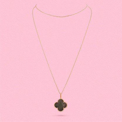 Yumato S925 sterling silver Grey shell lucky necklace