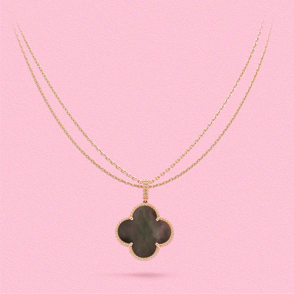 Yumato S925 sterling silver Grey shell lucky necklace