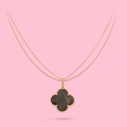 Yumato S925 sterling silver Grey shell lucky necklace