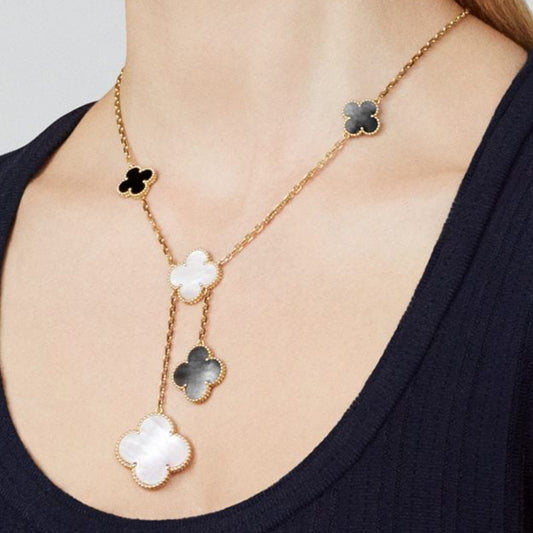 Yumato S925 sterling silver Grey shell lucky necklace