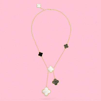 Yumato S925 sterling silver Grey shell lucky necklace