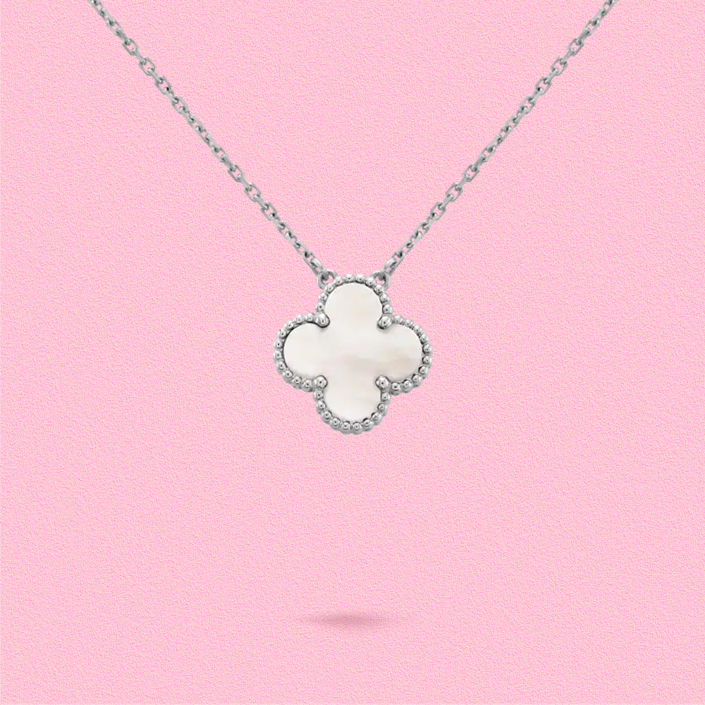Yumato S925 sterling silver shite shell lucky necklace