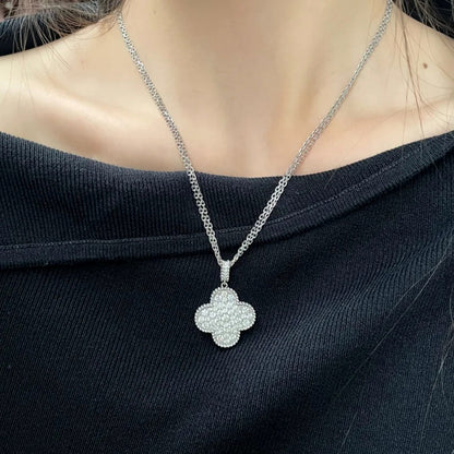 Yumato S925 sterling silver full diamond lucky necklace