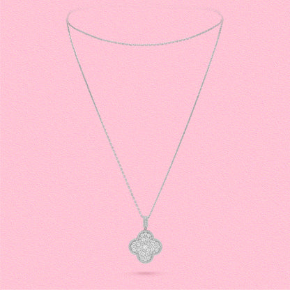 Yumato S925 sterling silver full diamond lucky necklace