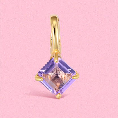 Elegant and fashionable, freely matched birthday stone pendant double heart necklace