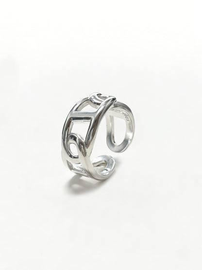 yuamto Horse Nose S925 Sterling Silver Adjustable Open Ring, Personalized and Fashionable