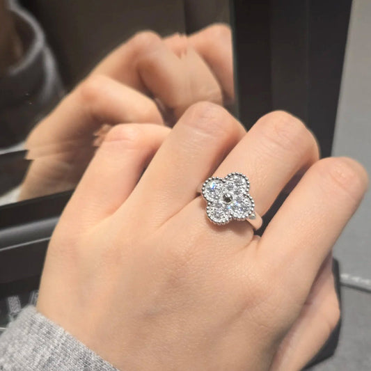 Yumato S925 sterling silver Full of diamonds lucky rings