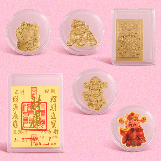 Random blind box. "God of Wealth Series Phone Gold Sticker: 8.9SGD per piece  59 SGD per group