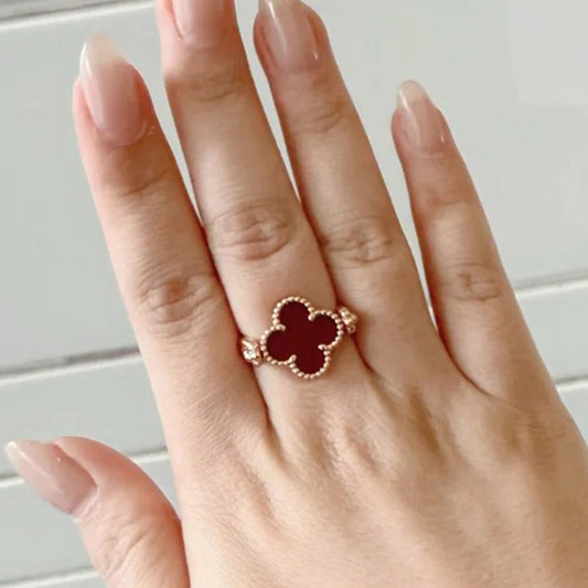 Yumato S925 sterling silver Black agate Laser diamond setting Reversible on both sides lucky rings