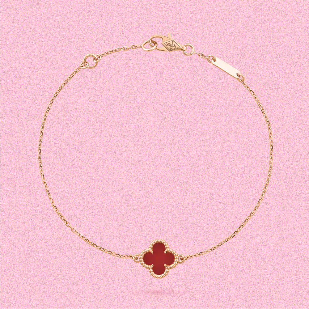 Yumato S925 sterling silver single flower lucky bracelet