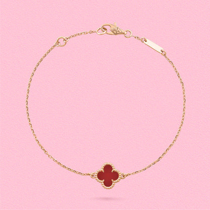 Yumato S925 sterling silver single flower lucky bracelet
