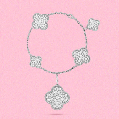 Yumato S925 sterling silver full of diamonds lucky bracelet