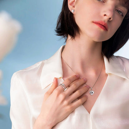 S925 Sterling Silver Heart Style Set Series
