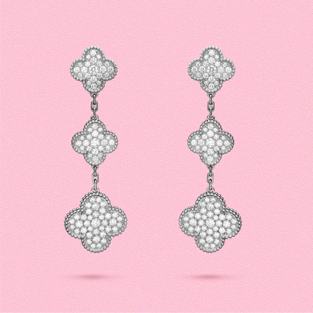Yumato S925 sterling silver white fritillaria lucky earrings