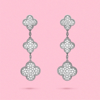 Yumato S925 sterling silver white fritillaria lucky earrings