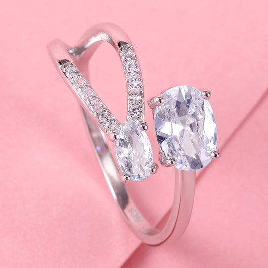 S925 Sterling Silver Open End Ring Fashion Matching  A35