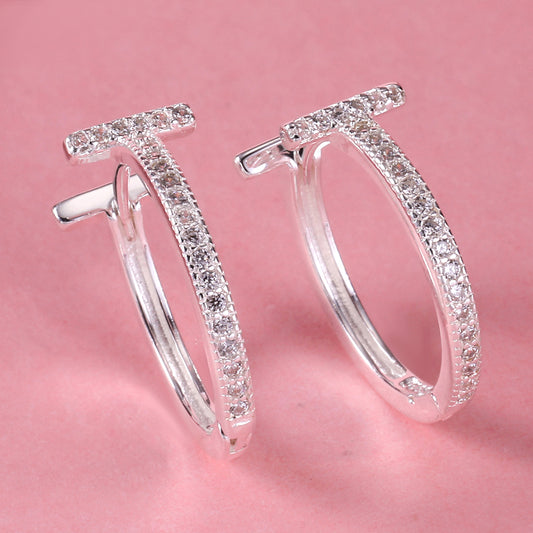 Yumato S925 Sterling Silver Big Hoop Earrings Beat choice gift for dating, party, leisure occasion A40