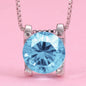 Yumato S925 Sterling Silver Blue Zircon Necklaces Good choice present for yourself, friends, girlfrends A84