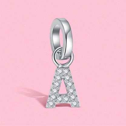Yumato S925 Sterling Silver 26 Letter DIY Pendant Love Bracelet (Free Choice Style) Fashion Pendant Gifts for yourself, girl, lover,friend P01