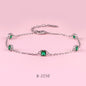 Yumato Green zircon Bracelet in S925 Sterling Silver Fashion accessories as Gift for yourself, love, friends A19 B-2250