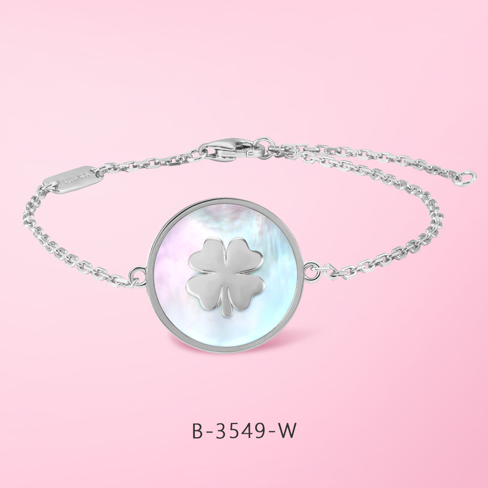 Yuamto Vintage Lucky Four Leaf Clover Set Jewelry Ring Earrings Bracelet Necklace in 925 Sterling Silver Gift for mom yourself lover girl friends S-3549