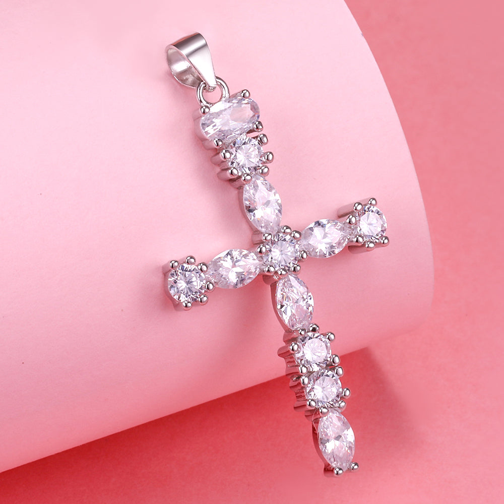 Yumato S925 Sterling Silver Crucifix Pendant Fashion Matching Gifts for yourself, girl, lover,friend B73