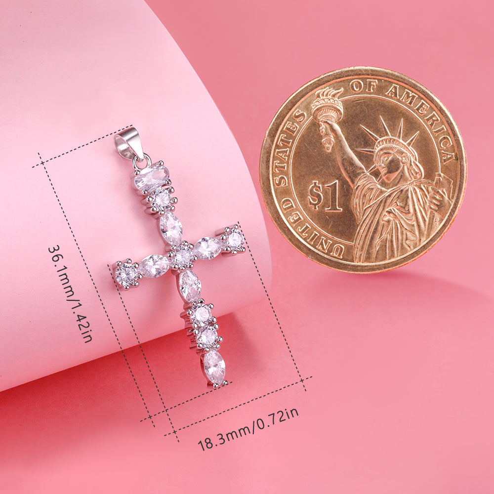 Yumato S925 Sterling Silver Crucifix Pendant Fashion Matching Gifts for yourself, girl, lover,friend B73