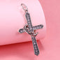 Yumato S925 Sterling Silver Black Crucifix Pendant Fashion Matching Gifts for yourself, girl, lover,friend B74