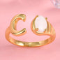 Yumato S925 Sterling Silver 26 Letters Style Opal Fashion Rings Designs Original for mom for yourself for friends R09