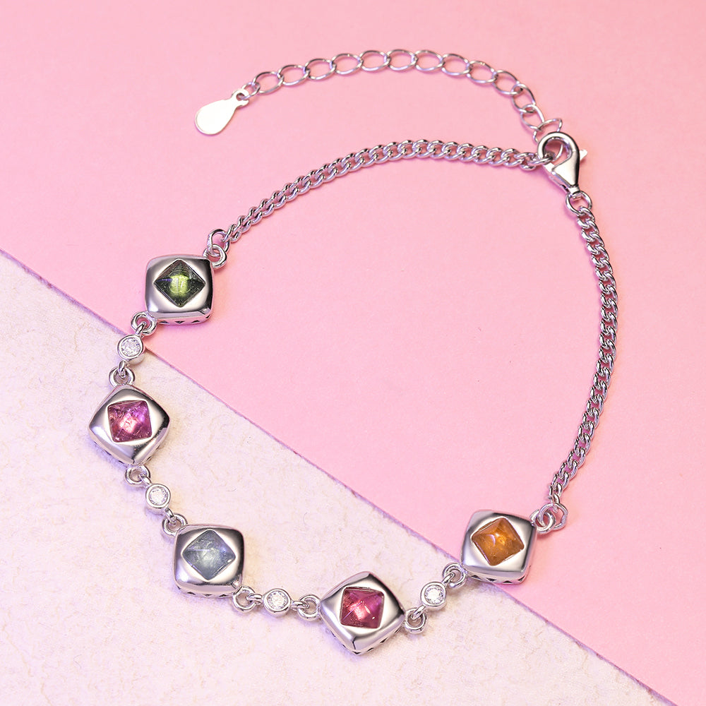 Natural Gemstone S925 Sterling Silver Jewelry Friendship Bracelet Gifts for yourself, girl, lover,friend C181-C216