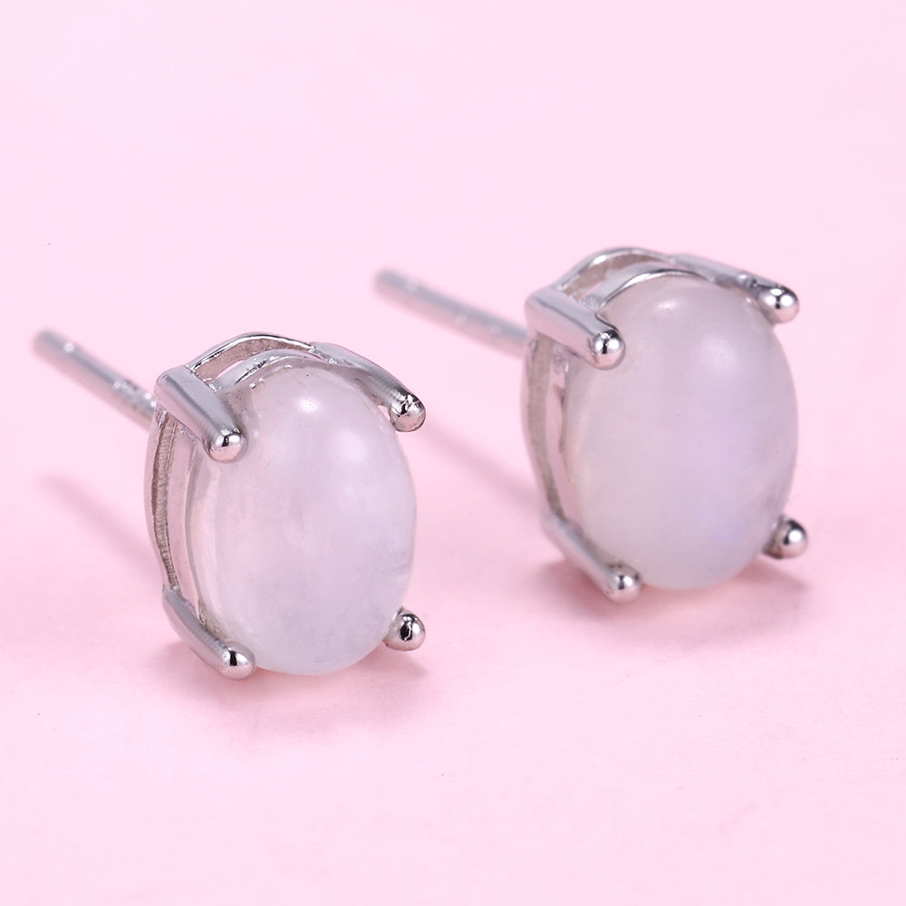 Natural Gemstone Fashion Stud Earrings in 925 Sterling silver  C283