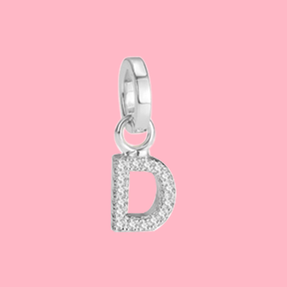 Yumato S925 Sterling Silver 26 Letter DIY Pendant Love Bracelet (Free Choice Style) Fashion Pendant Gifts for yourself, girl, lover,friend P01