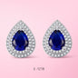 Yumato Zircon Blue teardrop shape style Earrings Matching every occasion, gift for yourself girls friends E-1218