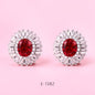 Yumato Red Zircon S925 Silver earrings Gift for yourself girls friends lover match daily clothes E-1382