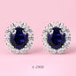 Yumato Blue Zircon Stud Earring in S925 Gift for yourself girls friends Perfect for Christmas and Valentine's Day E-2900