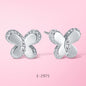 Yumato 925 Sterling Silver Zircon Butterfly Shape Design Fashionable and Beautiful Earrings Exquisite E-2975