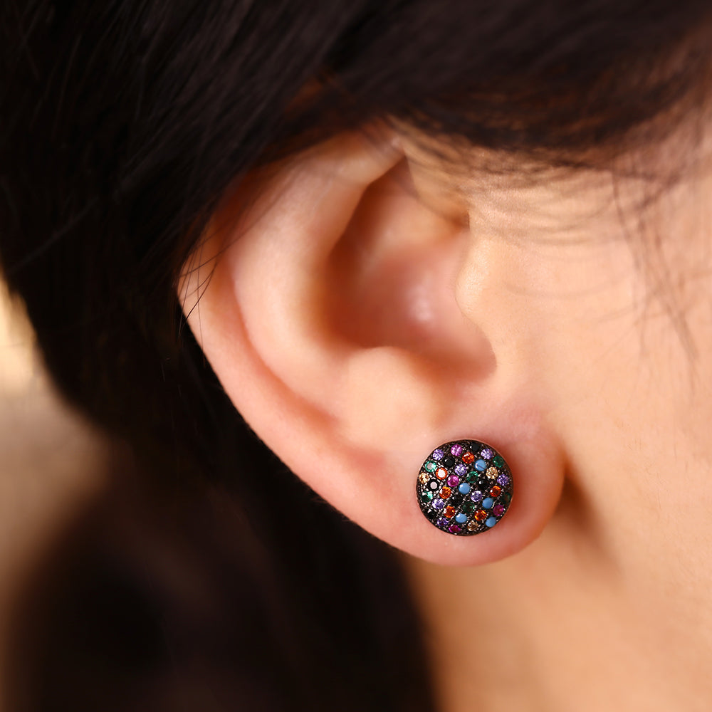 Yumato Colored Artificial Zircon Stud Earrings in 925 Sterling Silver as a Gift for yourself, lover, friends E-3302