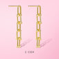 Yumato S925 Sterling Silver Gold Color retainer strap style Earrings Beat choice gift for dating, party, leisure occasion E-3304