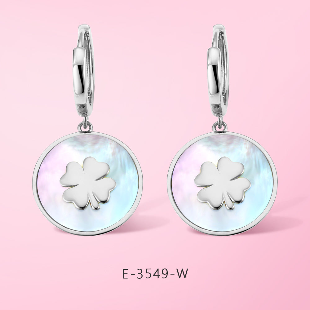 Yuamto Vintage Lucky Four Leaf Clover Set Jewelry Ring Earrings Bracelet Necklace in 925 Sterling Silver Gift for mom yourself lover girl friends S-3549