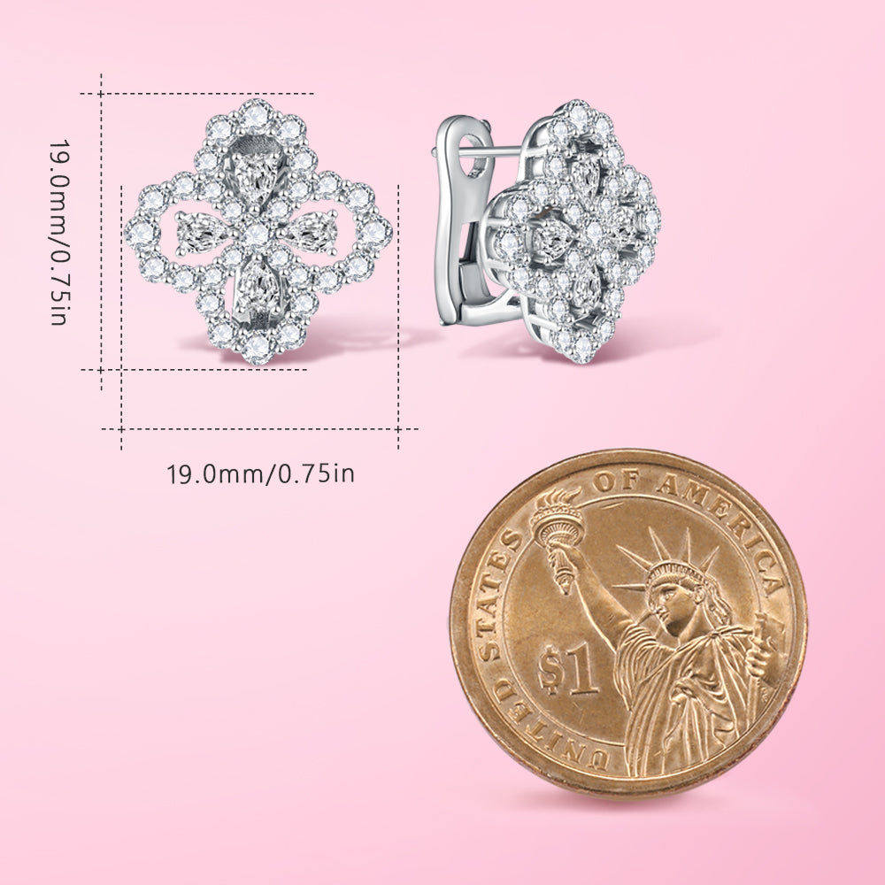 Yumato 925 Sterling Silver Elegent Flower Earrings spcial design Gift for your lover, girl, yourselft, friends E-825