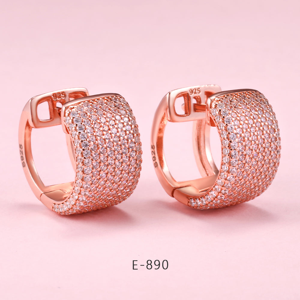 Yumato 925 Sterling Silver Rose gold Hoop Earrings Gift for Yourself, friends, girl, Suitable for every occasion E-8900