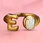 Yumato S925 Sterling Silver 26 Letters Style Opal Fashion Rings Designs Original for mom for yourself for friends R09