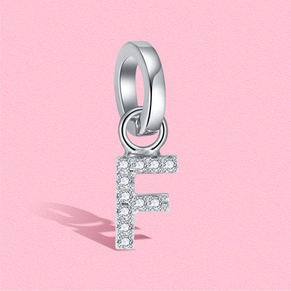 Yumato S925 Sterling Silver 26 Letter DIY Pendant Love Bracelet (Free Choice Style) Fashion Pendant Gifts for yourself, girl, lover,friend P01